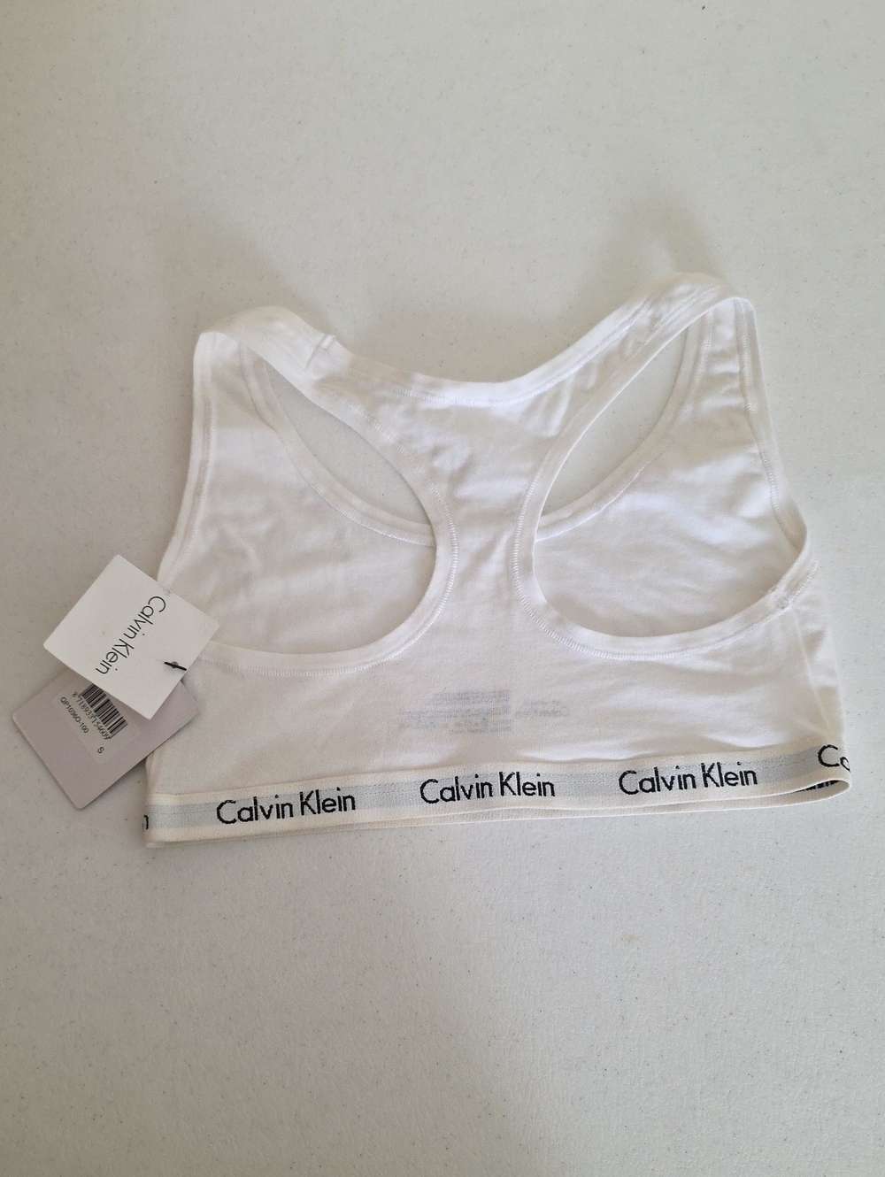 Calvin Klein White Logo Racerback Bralette